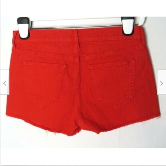 Madewell Denim Shorts Women's Size 26 Raw Hem 5 Pocket Stretch Red - Picture 3 of 6